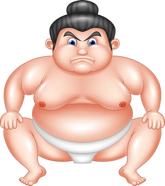 Sumo wrestler cartoon — Stock Vector