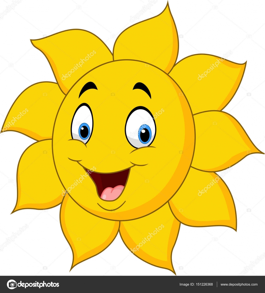 Desenhos animados sol isolado no fundo branco Vetor de stock de ©tigatelu  151226368, image size:1535x1700