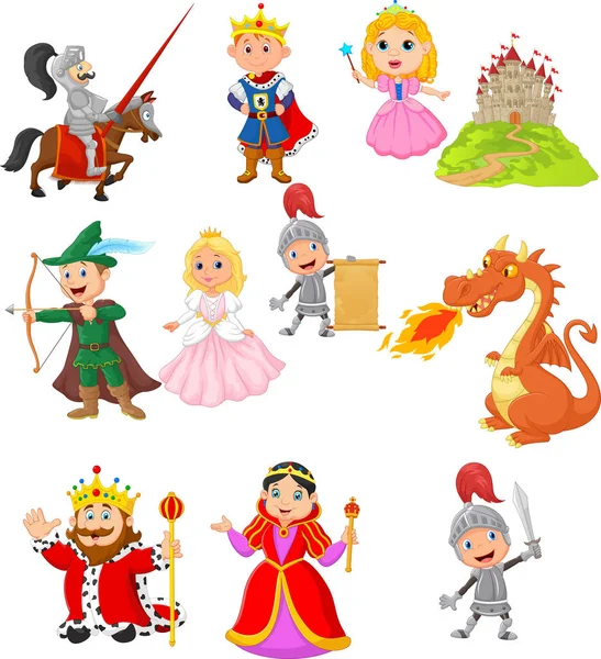 Set of fairy tale medieval character — Stock Vector