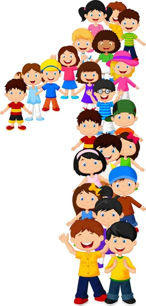 Little kids form number one — Stock Vector