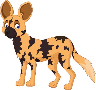 Cartoon African wild dog clipart