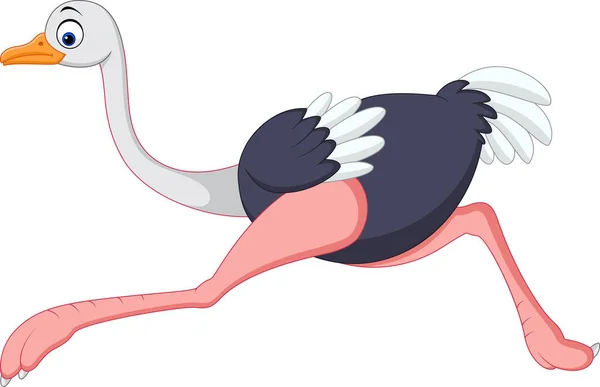 Cartoon struisvogel uitgevoerd — Stockvector
