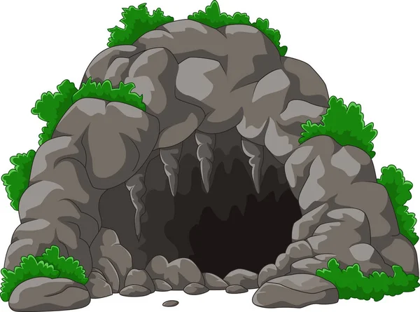 Cartone animato la grotta con stalattiti — Vettoriale Stock