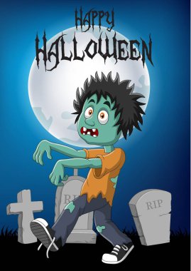 Cadılar Bayramı geçmişi olan çizgi film zombisi.