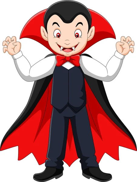 Dibujos animados vampiro feliz — Vector de stock