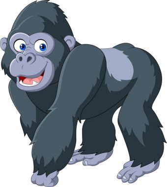 Karikatür gümüş arka goril