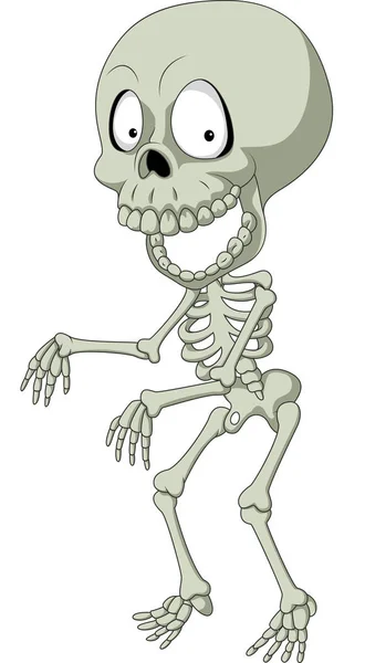 Cartoon funny human skeleton — Stock Vector