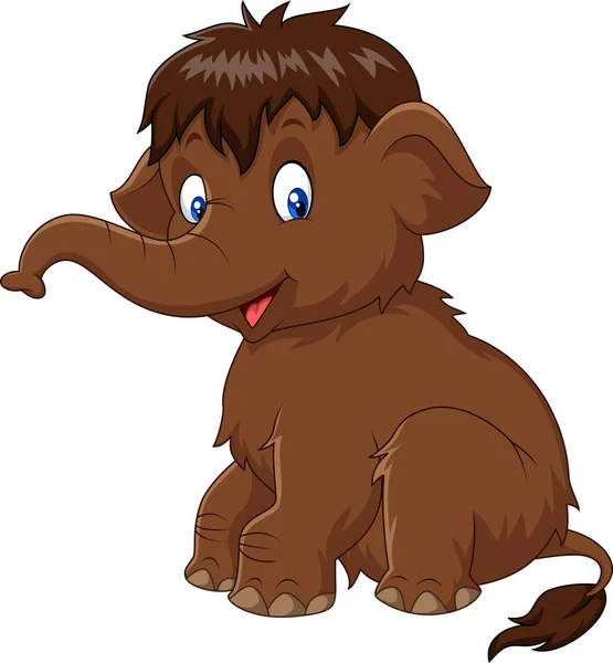 Cartoon baby mamut sitting — Stockový vektor