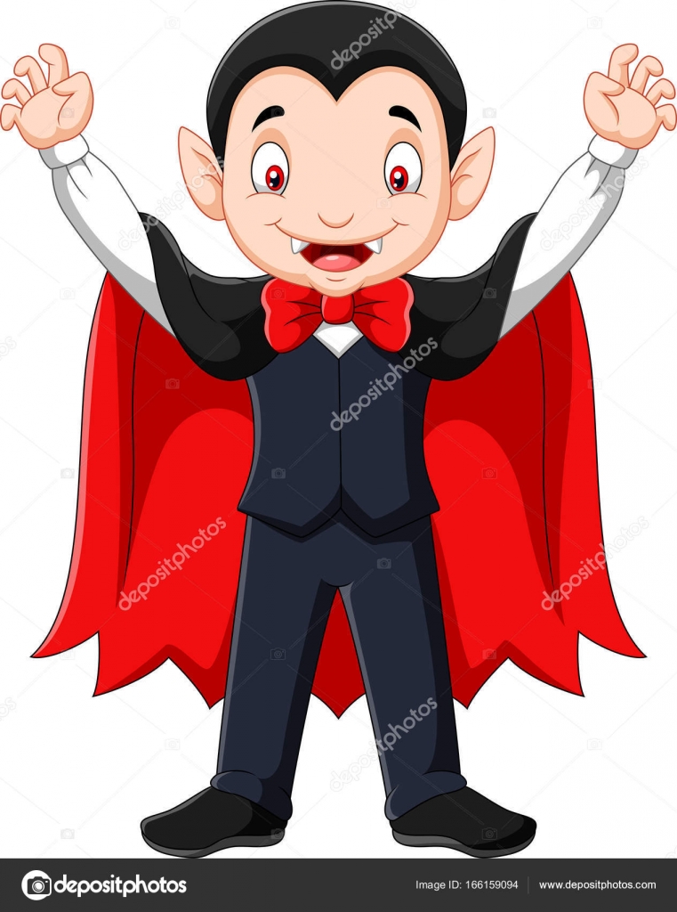 Cartoon happy vampire Royalty Free Vector Image