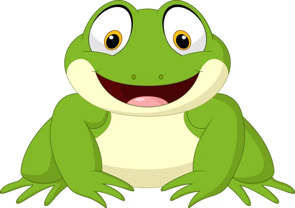 Cartoon frog isolated on white background — Stock Vector