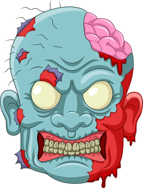 Icono de cabeza de zombie de dibujos animados — Archivo Imágenes Vectoriales