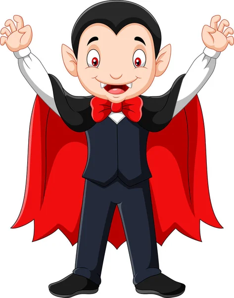 Cartoon happy vampire isolated on white background — Stock Vector