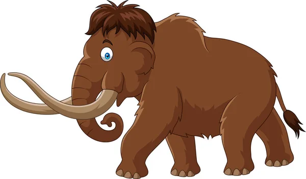 Cartoon mammoth isolated on white background — Stock Vector