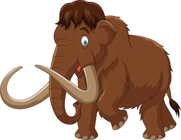 Cartoon mammoth isolated on white background — Stock Vector