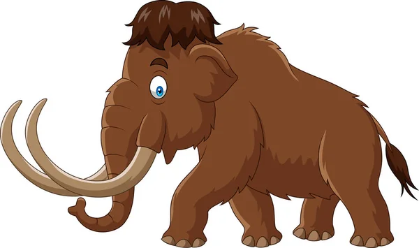 Cartoon mammoth isolated on white background — Stock Vector