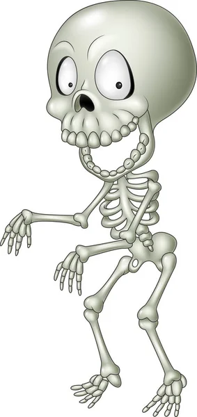 Cartoon funny human skeleton — Stock Vector