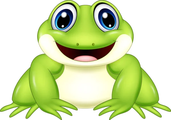 Cartoon frog isolated on white background — Stock Vector