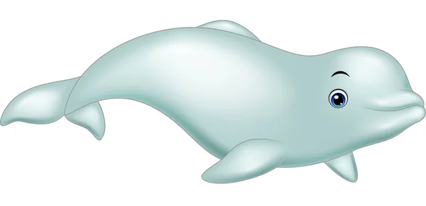 Cartoon beluga geïsoleerd op witte achtergrond — Stockvector