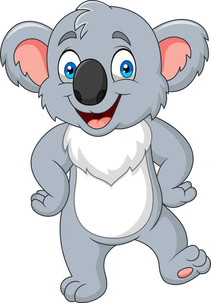 Kreslený Malý Koala Pózování — Stockový vektor