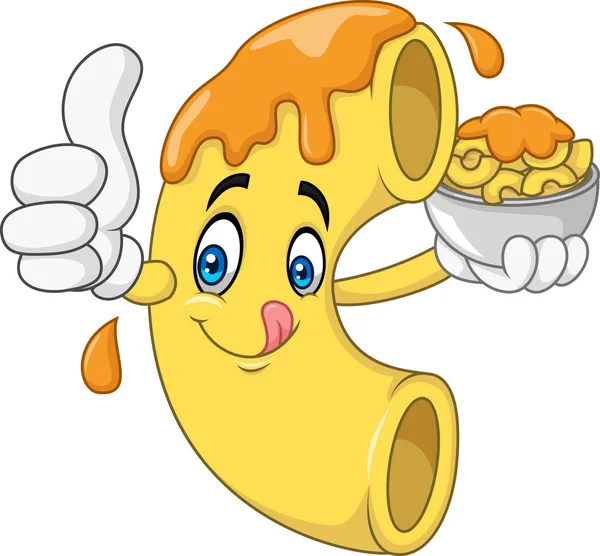 Macaroni Kaas Cartoon Karakter — Stockvector