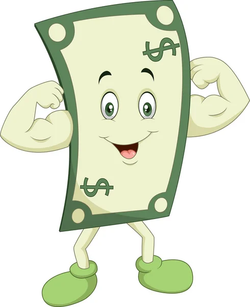 Cartoon Powerful Strong Dollar — Stock Vector