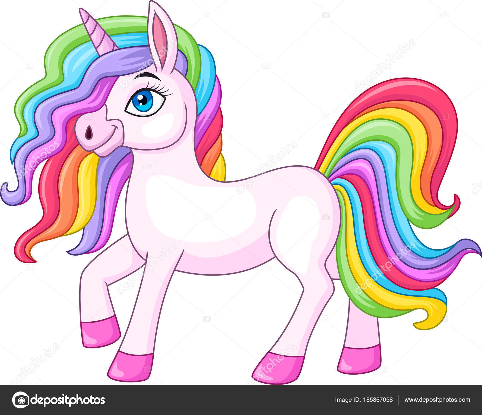 Cartoon Rainbow Unicorn Horse — Stock Vector © tigatelu ...
