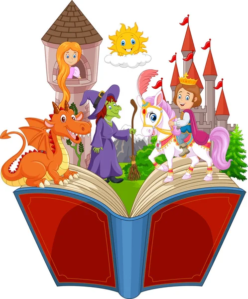 Imagination Children Fairy Tail Fantasy Book — Stock Vector