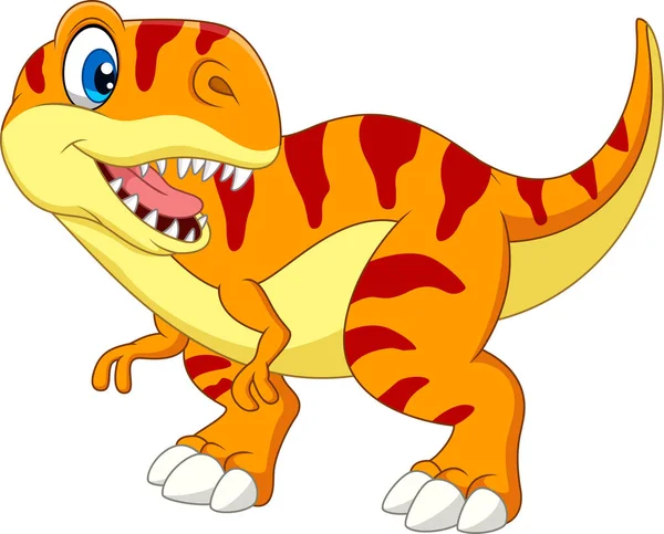 Cartoon Tyrannosaurus Geïsoleerd Witte Achtergrond — Stockvector