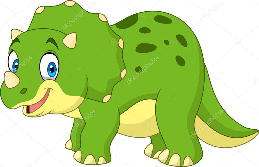 Cartoon triceratops isolated on white background