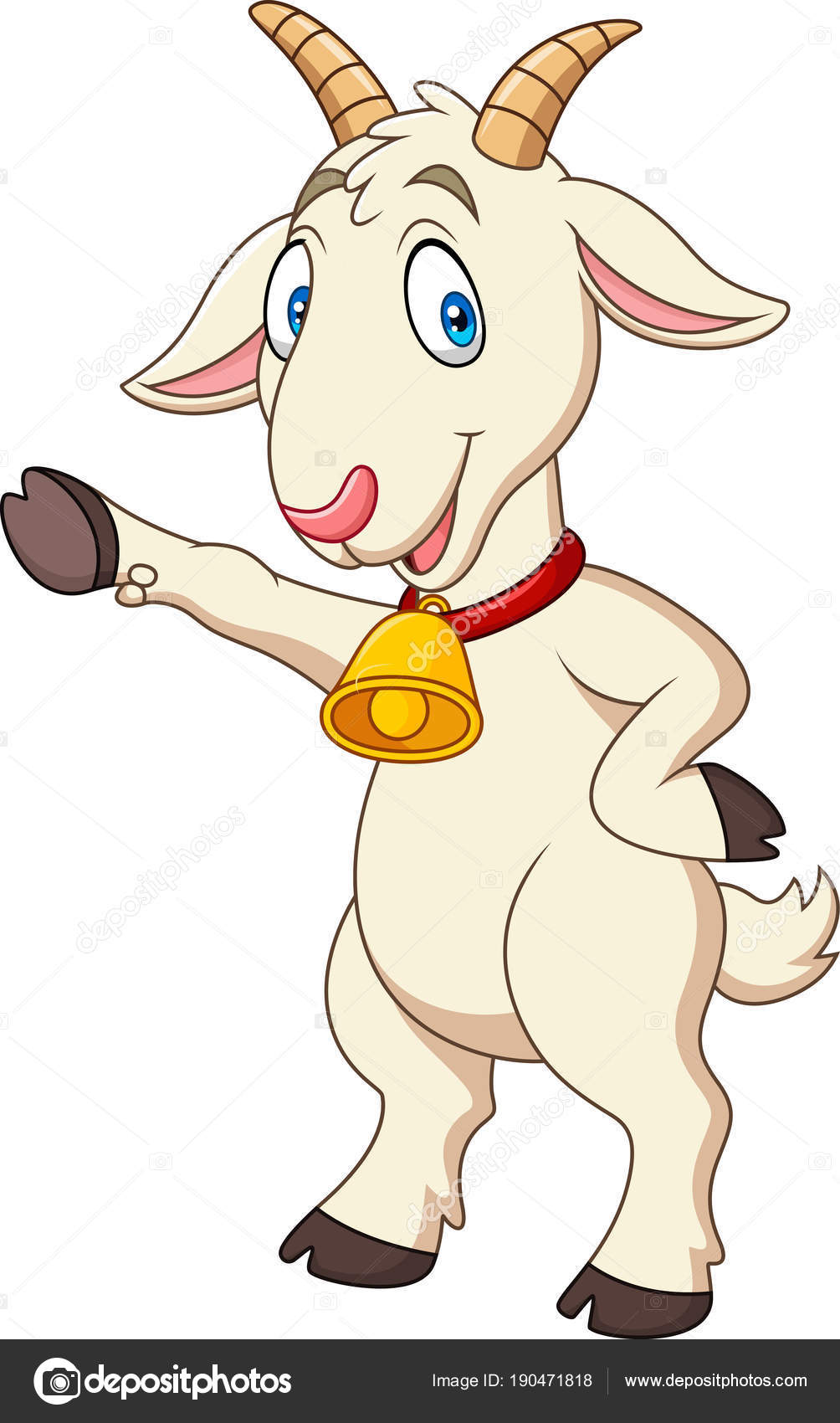 Cartoon Funny Goat Presenting Stock Vector Image by ©tigatelu #190471818