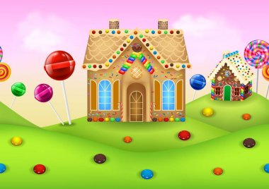 Tatlı candyland zencefilli ev ile 