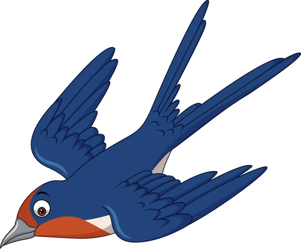 Tecknad Svälja Fågel Flyger — Stock vektor