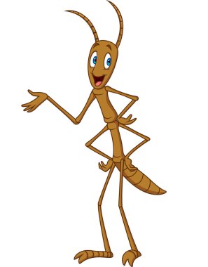 Cartoon stick insect isolated on a white background clipart