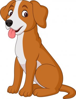 Beyaz bir arka plan üzerinde izole sevimli köpek çizgi film