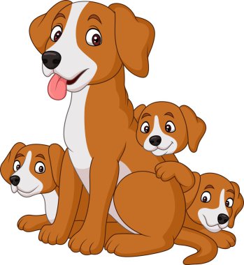 Çizgi film anne köpek onu sevimli kukla ile
