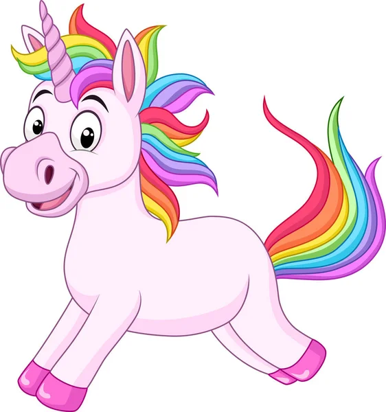 Cartoon Rainbow Unicorn Horse — Stock Vector