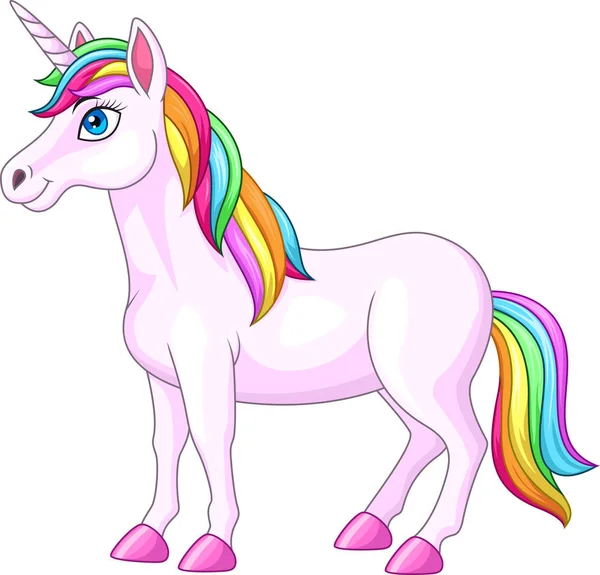Cartoon Rainbow Unicorn Horse — Stock Vector