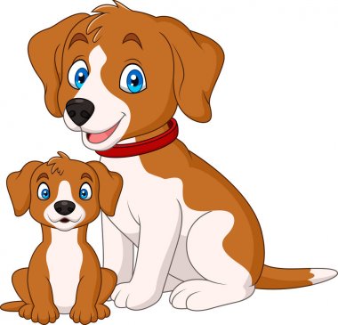 Şirin anne köpek köpeği ile