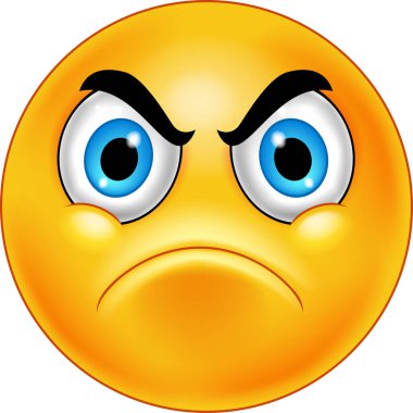 Karikatür rahatsız smiley ifade