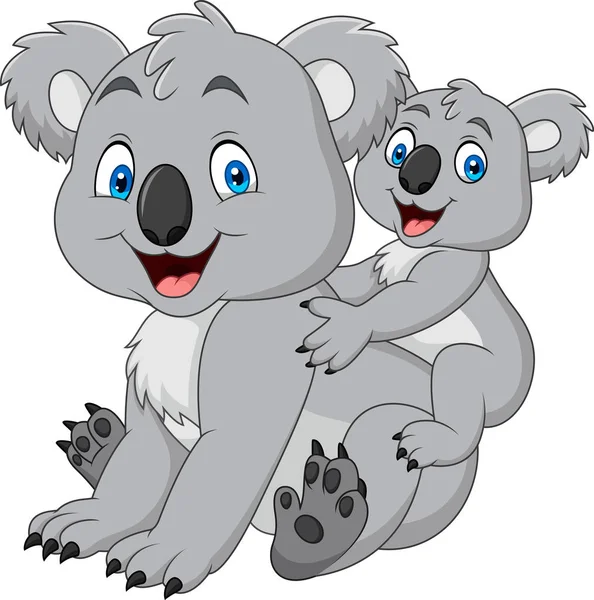 Madre Bebé Koala — Vector de stock