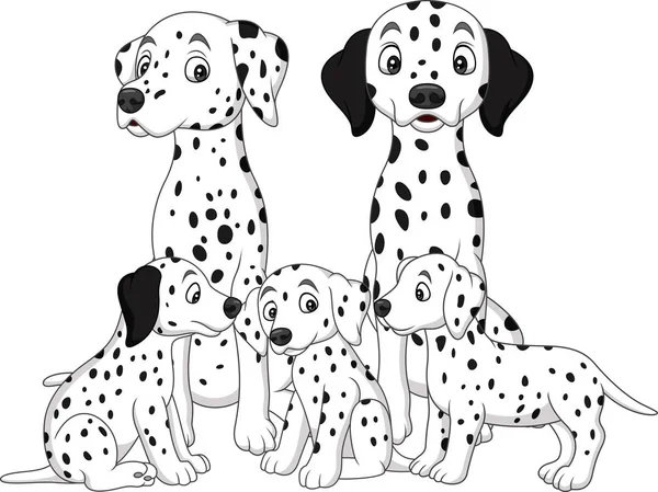 Familj Dalmatiska Hundar — Stock vektor