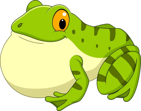 Kreslená Zelená Žába Kváká — Stockový vektor