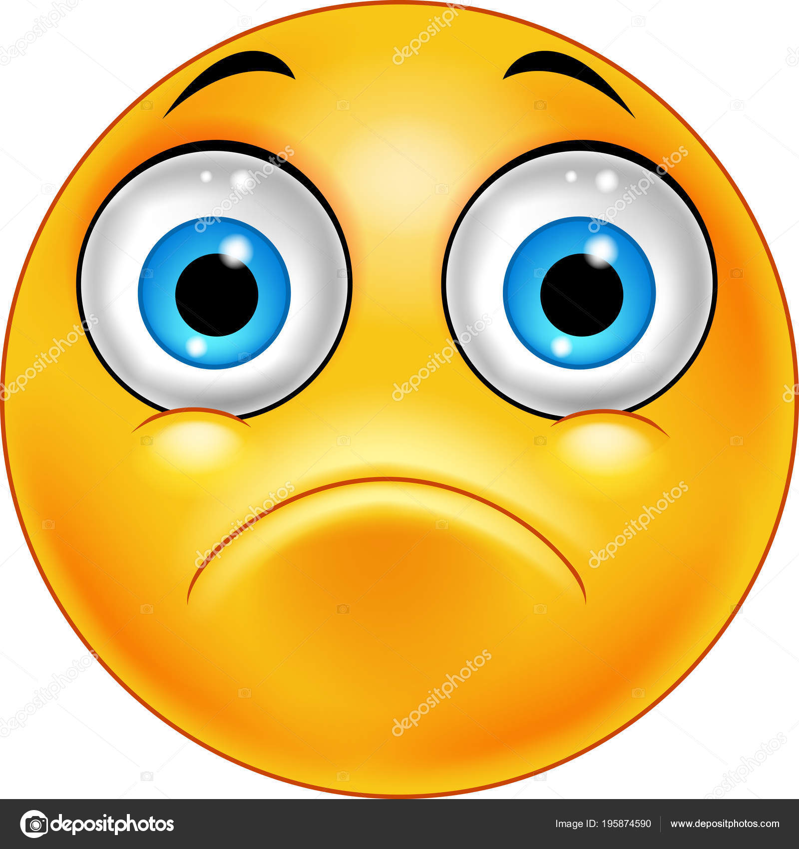 Trauriges Emoticon Gesicht Isoliert Auf Weißem Hintergrund Stock-Vektorbild  von ©tigatelu 195874590, image size:1600x1700