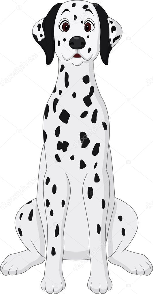 Cartoon dalmatian dog sitting