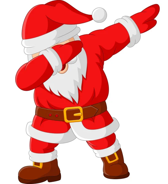 Vector Illustration Cartoon Happy Dancing Santa Claus — Stock Vector