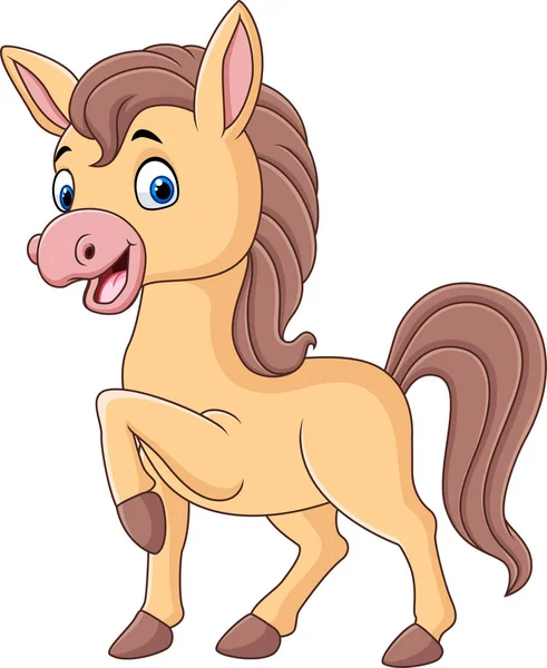 Ilustración Vectorial Dibujos Animados Lindo Bebé Pony Aislado Sobre Fondo — Vector de stock