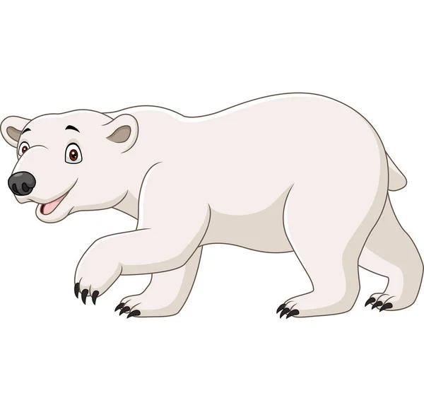 Ilustracja Wektorowa Niedźwiedź Polarny Kreskówka Białym Tle — Wektor stockowy