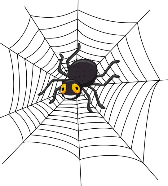 Ilustración Vectorial Araña Dibujos Animados Telaraña — Archivo Imágenes Vectoriales