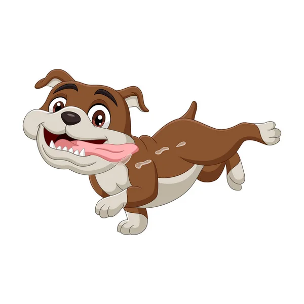 Illustration Vectorielle Bulldog Bande Dessinée Isolé Sur Fond Blanc — Image vectorielle