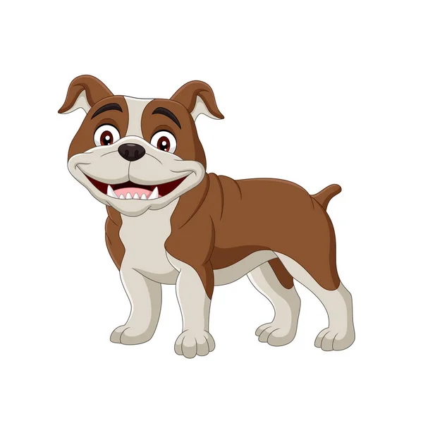 Vectorillustratie Van Cartoon Bulldog Geïsoleerd Witte Achtergrond — Stockvector